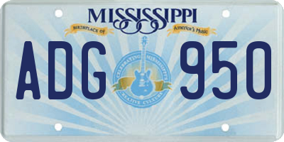 MS license plate ADG950