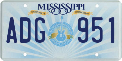 MS license plate ADG951