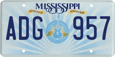 MS license plate ADG957