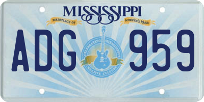 MS license plate ADG959