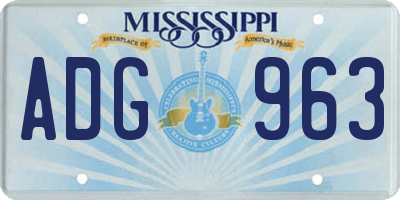 MS license plate ADG963