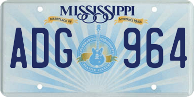 MS license plate ADG964