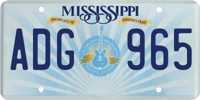 MS license plate ADG965