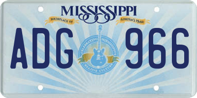 MS license plate ADG966