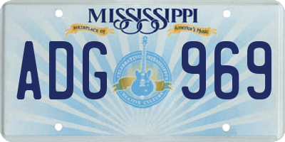 MS license plate ADG969