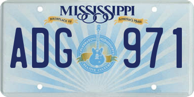 MS license plate ADG971