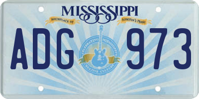 MS license plate ADG973