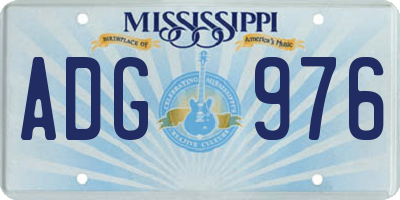 MS license plate ADG976