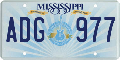 MS license plate ADG977