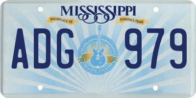 MS license plate ADG979