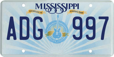 MS license plate ADG997