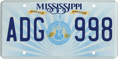 MS license plate ADG998