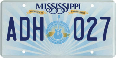 MS license plate ADH027