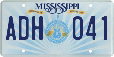 MS license plate ADH041