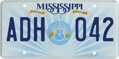 MS license plate ADH042