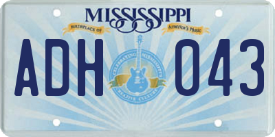 MS license plate ADH043