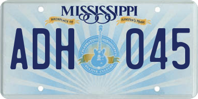 MS license plate ADH045