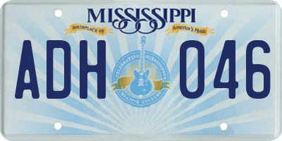 MS license plate ADH046