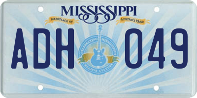 MS license plate ADH049