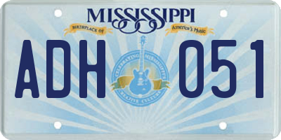 MS license plate ADH051