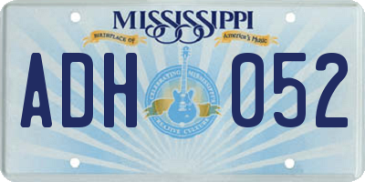MS license plate ADH052