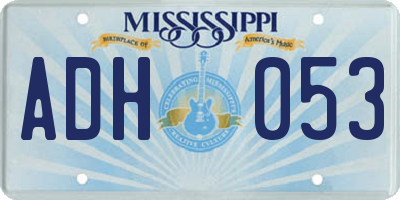 MS license plate ADH053