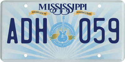 MS license plate ADH059