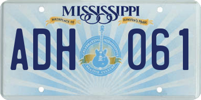 MS license plate ADH061