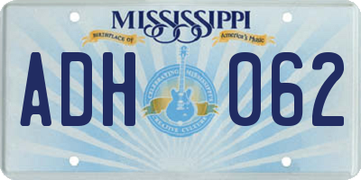 MS license plate ADH062