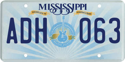 MS license plate ADH063