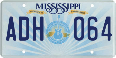 MS license plate ADH064