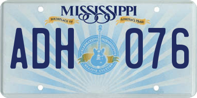 MS license plate ADH076
