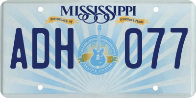 MS license plate ADH077
