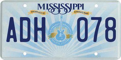 MS license plate ADH078