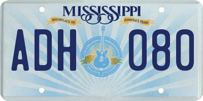 MS license plate ADH080