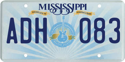 MS license plate ADH083