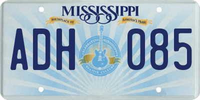 MS license plate ADH085