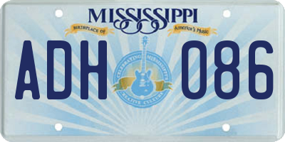 MS license plate ADH086