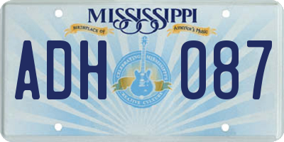 MS license plate ADH087