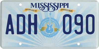 MS license plate ADH090