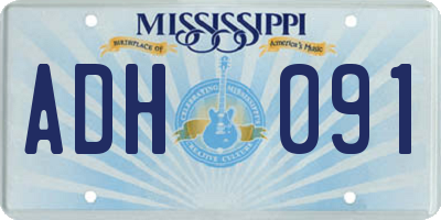 MS license plate ADH091