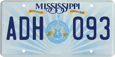 MS license plate ADH093