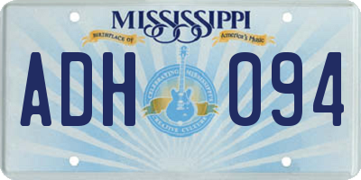 MS license plate ADH094