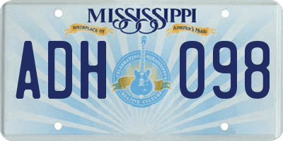 MS license plate ADH098