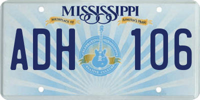 MS license plate ADH106