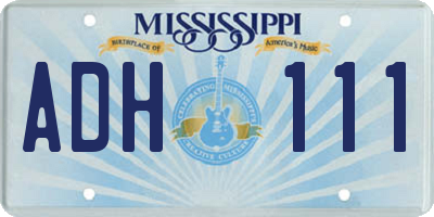 MS license plate ADH111