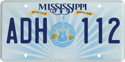 MS license plate ADH112