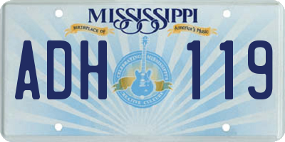 MS license plate ADH119