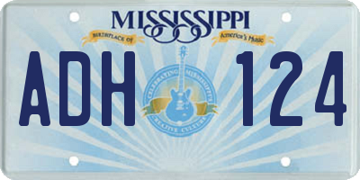 MS license plate ADH124