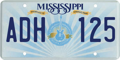 MS license plate ADH125